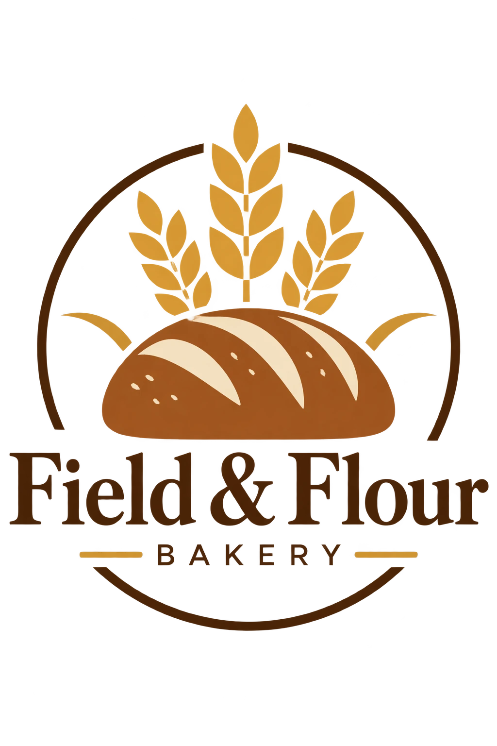 Field and Flour 麵包店標誌，第三款設計（GPT Image 2.5 Sunburst）