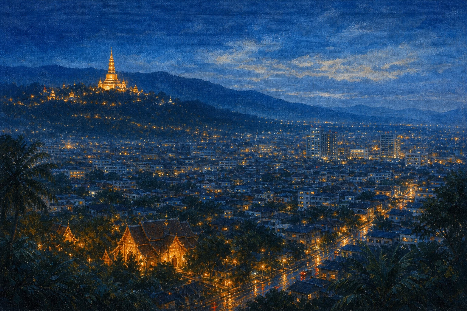 Stylized city cover for Chiang Mai