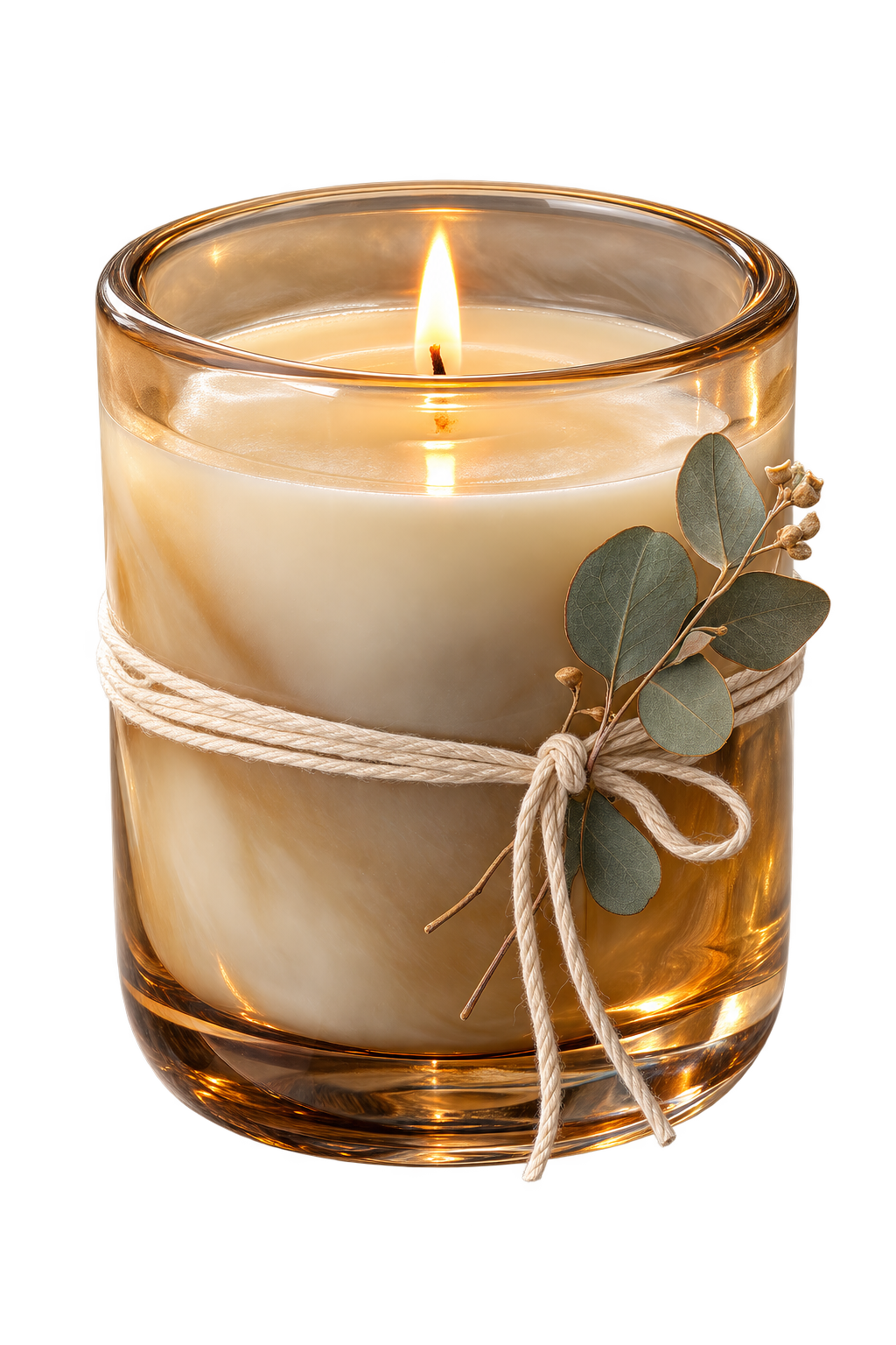 Garden After Rain Candle in a frosted amber-glass vessel