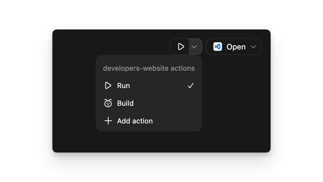 Project actions list shown in ChatGPT desktop app settings