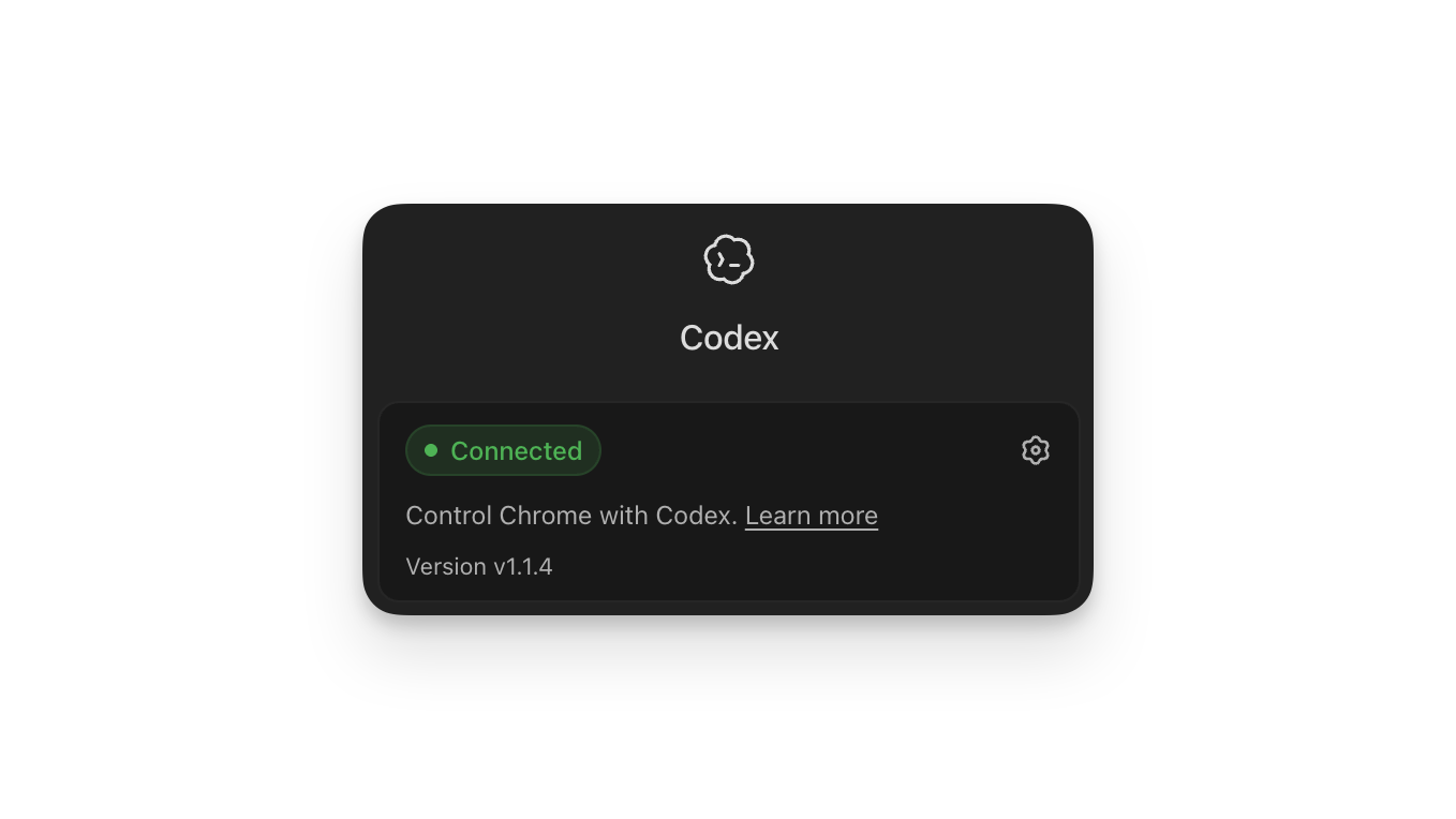Chrome extension showing connected status