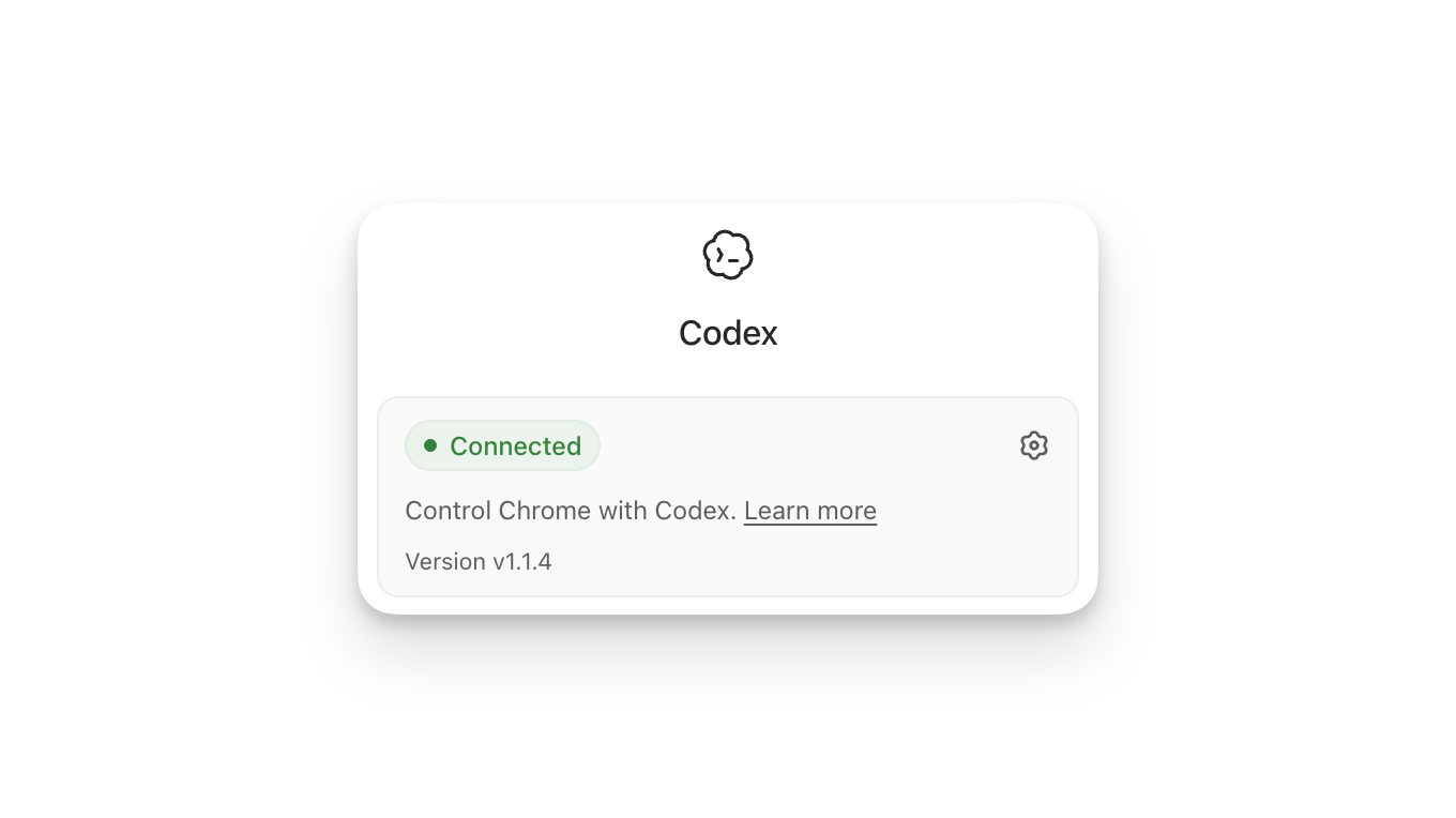 Chrome extension showing connected status
