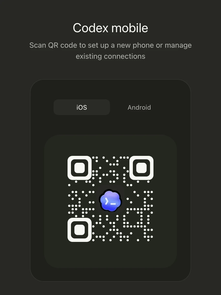 Remote setup screen in the ChatGPT mobile app