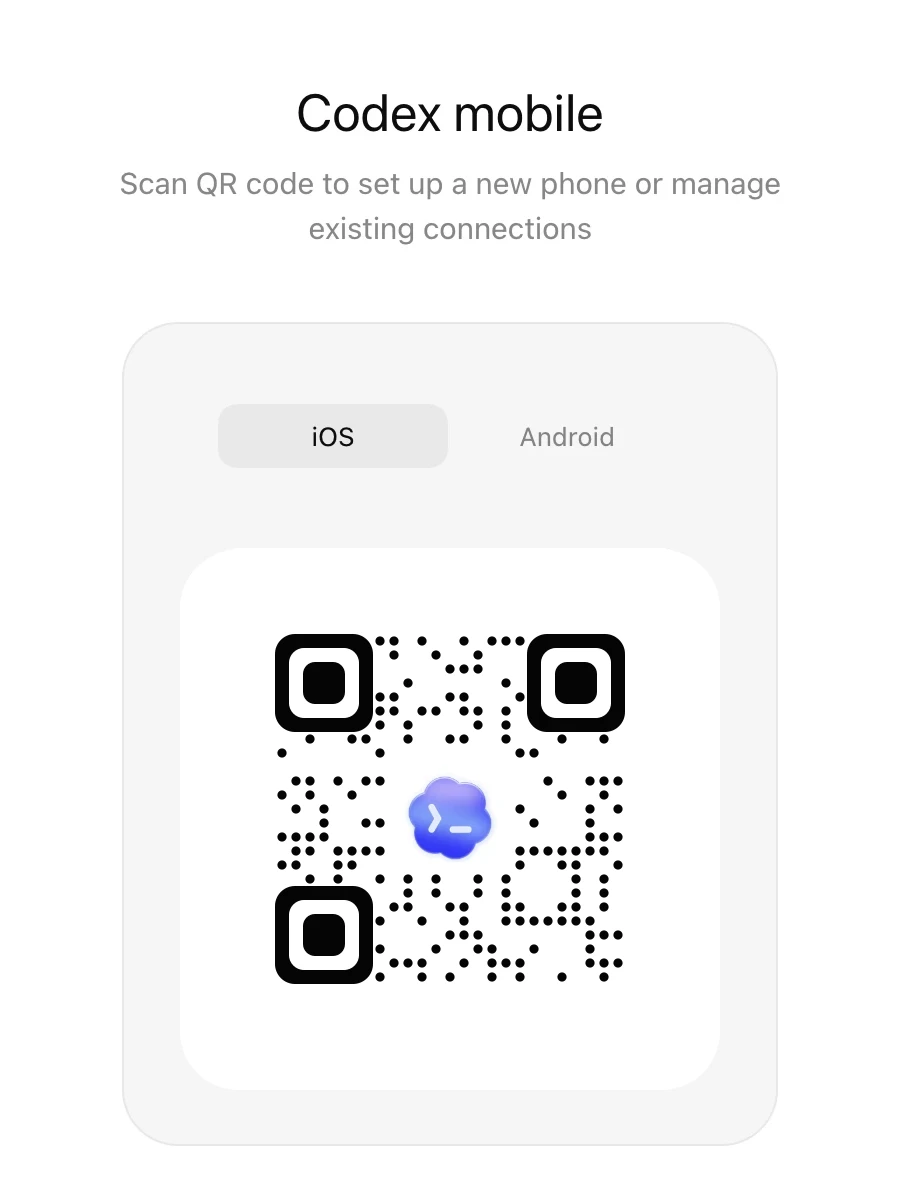 Remote setup screen in the ChatGPT mobile app