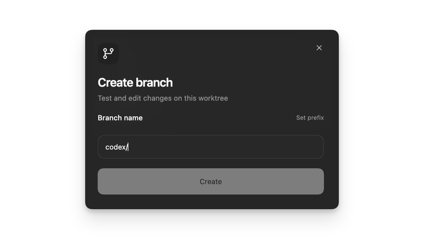 Worktree task view with branch controls and worktree details
